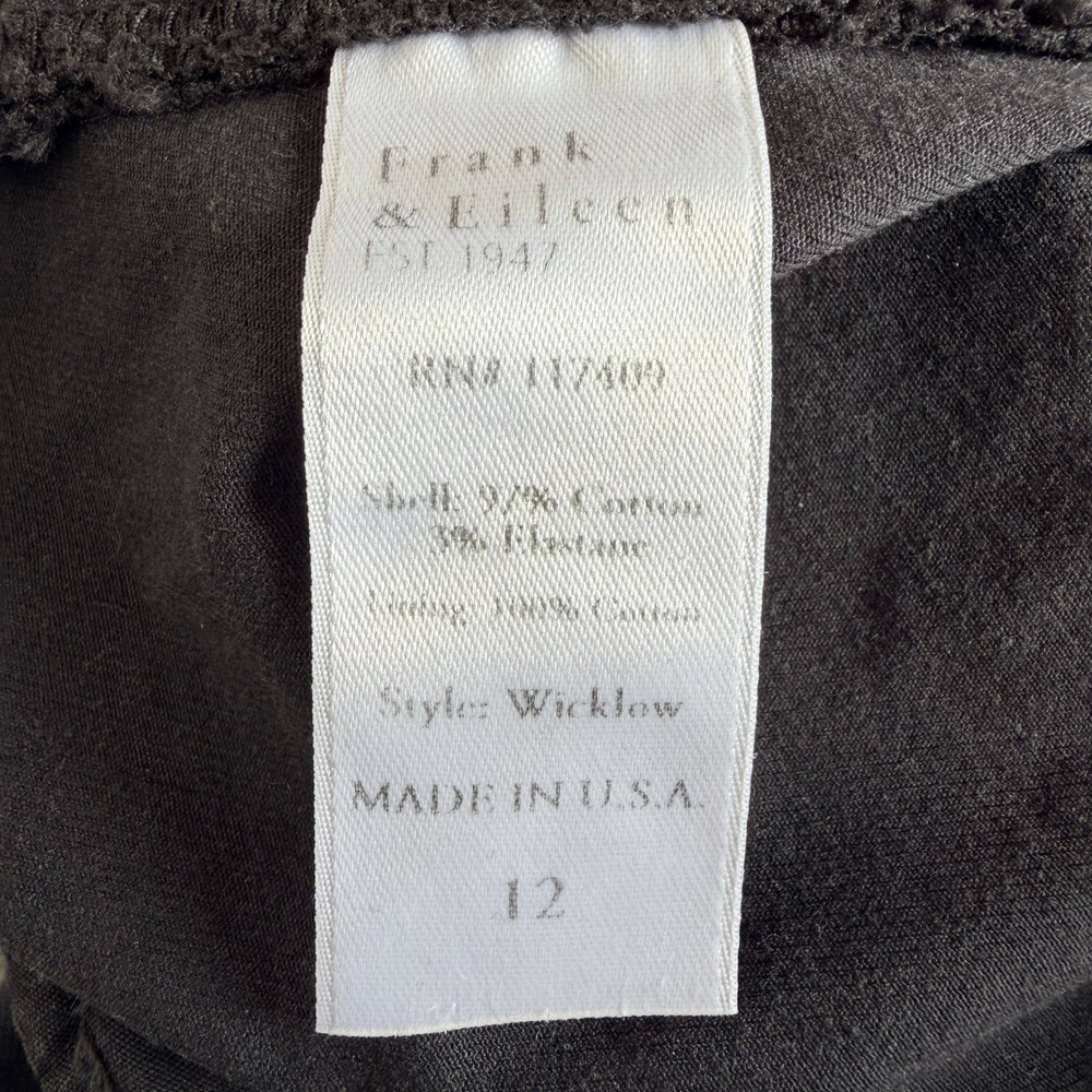 Frank & Eileen Wicklow Washed Black Italian Chino Raw Hem Crop Pants 12 Gray - Picture 6 of 7
